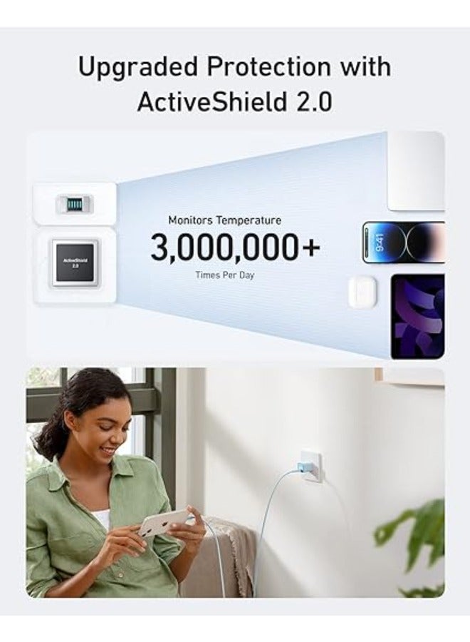 USB C GaN Charger 30W, Anker 511 Charger (Nano 3), PIQ 3.0 Foldable PPS Fast Charger for iPhone 15/15 Pro/14/14 Pro Max/13, Galaxy, iPad (Cable Not Included) - Aurora