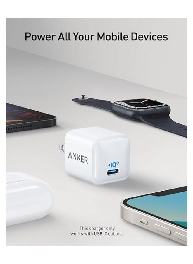 Anker PowerPort III Nano 20W USB-C Adapter Wall Charger PIQ3 - A2633