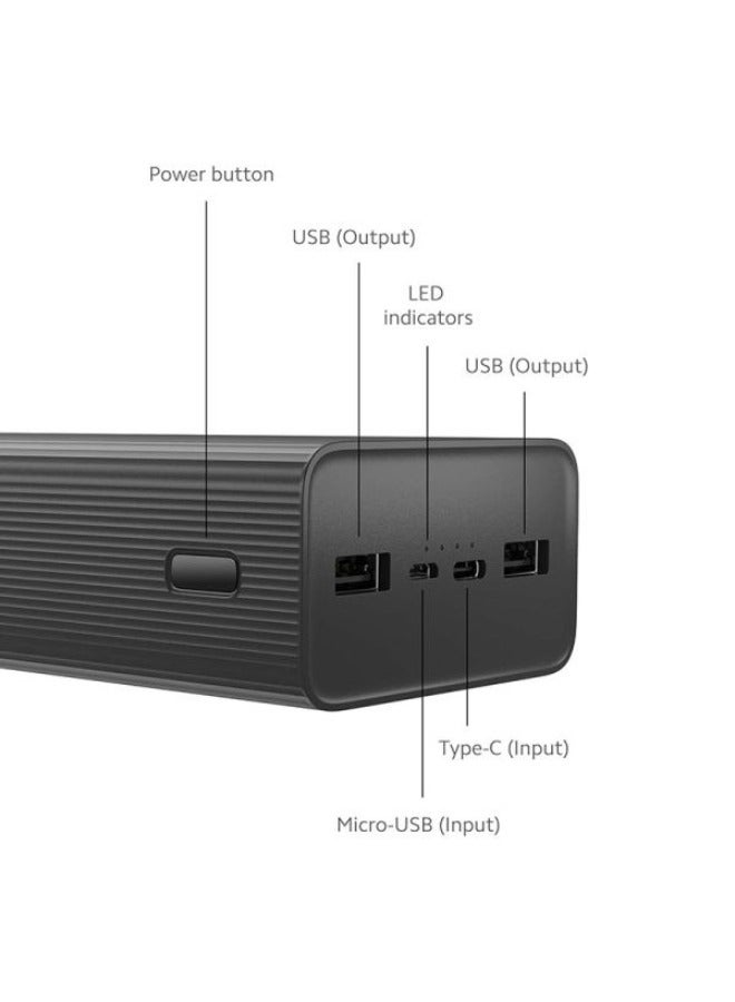 30000 mAh Xiaomi Power Bank Boost Pro 18W Black