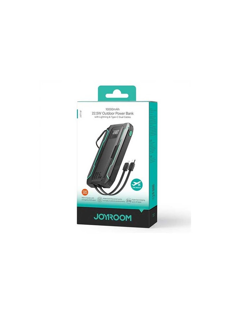 20000 mAh Joyroom JR-L018 22.5W 20000mAh Power Bank with Built in 2 in 1 Cables Black