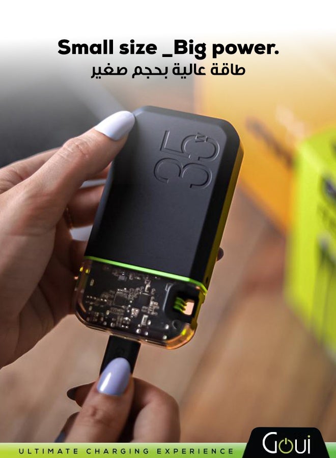 10000 mAh Beast 35W Power Bank - Portable Charger with Simultaneous Charging Functionality, Fast Charging for Smartphones, Tablets, GPS Devices, Bluetooth, MP3/MP4 Players, and More – Compact & Convenient Design for Instant Power Anywhere - Black