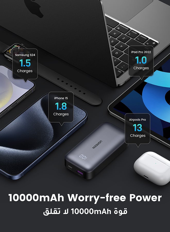10000 mAh 10000 mAh Power Bank 30W iPhone Portable Charger USB C Fast Charging High Speed Power Bank Smaller Battery Pack Compatible With iPhone 18 Pro, iPhone 18 Pro Max, iPhone Duo, iPhone 17 16 Series Galaxy S26 S25 Ultra iPad Pro AirPods Etc - 10000mAh 30W 10000mAh 30W