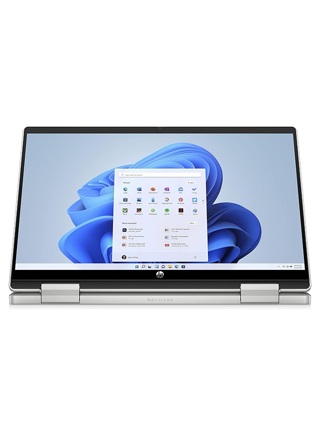 (Upgraded Version) Pavilion x360 2 in 1 Laptop With 14-Inch Display, Core i5 1335U Processor/8GB RAM/512GB SSD/Intel Iris Xe Graphics/Windows 11 Home / Natural English/Arabic Natural silver