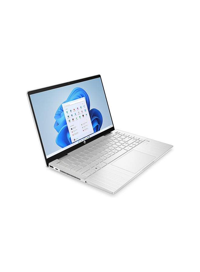 (Upgraded Version) Pavilion x360 2 in 1 Laptop With 14-Inch Display, Core i5 1335U Processor/8GB RAM/512GB SSD/Intel Iris Xe Graphics/Windows 11 Home / Natural English/Arabic Natural silver