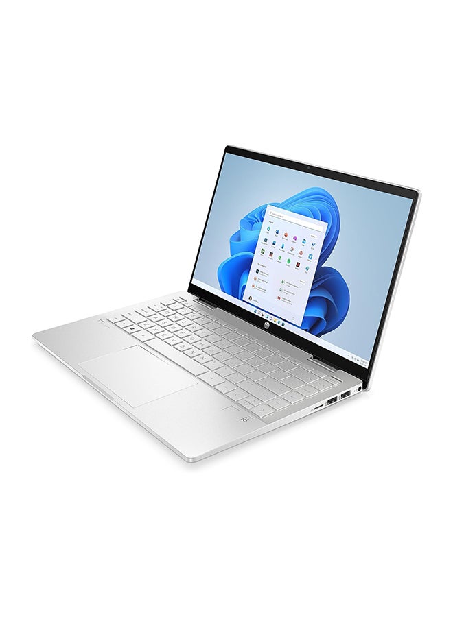 (Upgraded Version) Pavilion x360 2 in 1 Laptop With 14-Inch Display, Core i5 1335U Processor/8GB RAM/512GB SSD/Intel Iris Xe Graphics/Windows 11 Home / Natural English/Arabic Natural silver