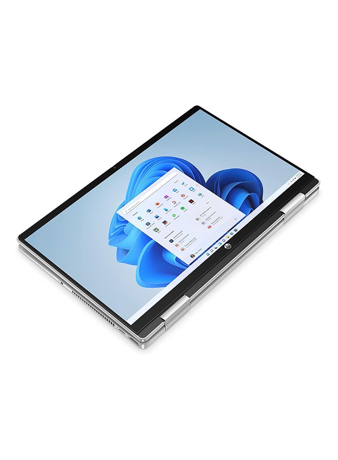 (Upgraded Version) Pavilion x360 2 in 1 Laptop With 14-Inch Display, Core i5 1335U Processor/8GB RAM/512GB SSD/Intel Iris Xe Graphics/Windows 11 Home / Natural English/Arabic Natural silver
