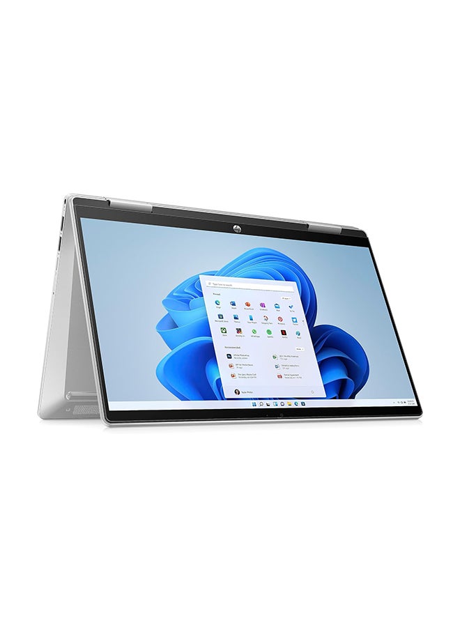 (Upgraded Version) Pavilion x360 2 in 1 Laptop With 14-Inch Display, Core i5 1335U Processor/8GB RAM/512GB SSD/Intel Iris Xe Graphics/Windows 11 Home / Natural English/Arabic Natural silver
