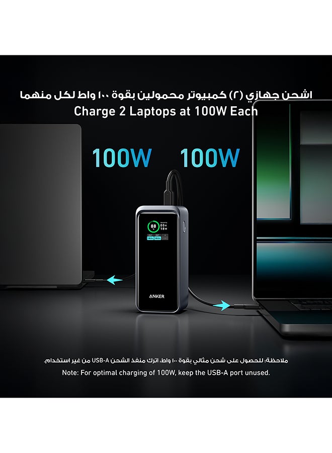 20000 mAh Prime Power Bank, 20,000mAh Portable Charger with 200W Output, Smart Digital Display, 2 USB-C and 1 USB-A Port Compatible with MacBook Pro/Air, iPhone 17/16 Series, Samsung, Huaiwei, Dell Black