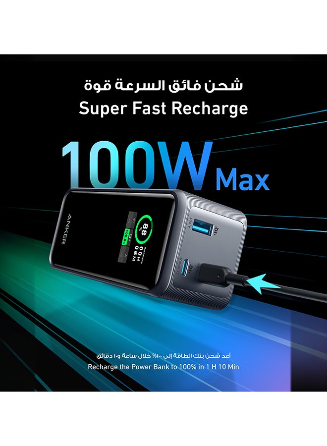 20000 mAh Prime Power Bank, 20,000mAh Portable Charger with 200W Output, Smart Digital Display, 2 USB-C and 1 USB-A Port Compatible with MacBook Pro/Air, iPhone 17/16 Series, Samsung, Huaiwei, Dell Black