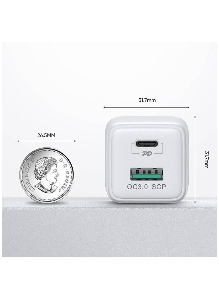 JOYROOM FAST WALL CHARGER (EU PLUG) USB / USB TYP C 30W POWER DELIVERY QUICKCHARGE 3.0 AFC FCP WHITE (L-QP303) White