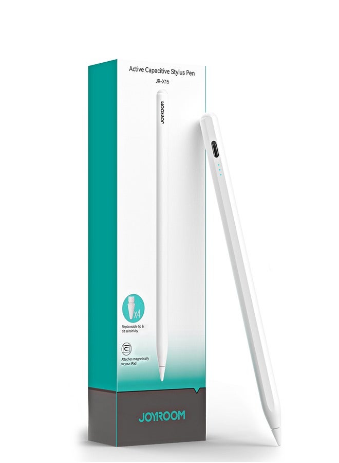 Active Digital Stylus Pen Pencil 2nd Generation iPad Pen,Featuring Zero Latency,Palm Rejection,Precise Touch Functionality,Anti-Jump Technology,and Tilt Sensitivity,For Apple iPad 2018 And Newer Versions White
