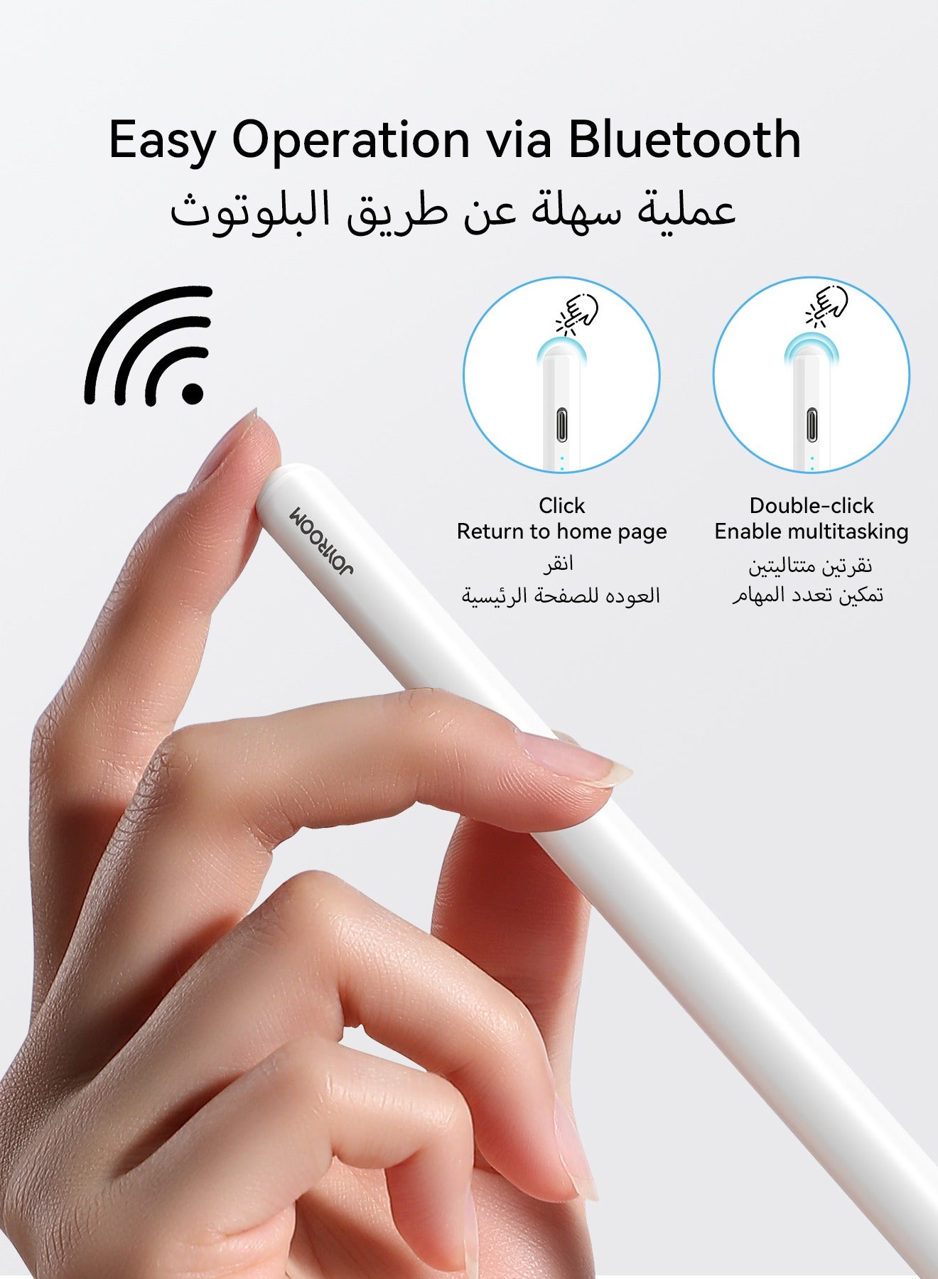 Active Digital Stylus Pen Pencil 2nd Generation iPad Pen,Featuring Zero Latency,Palm Rejection,Precise Touch Functionality,Anti-Jump Technology,and Tilt Sensitivity,For Apple iPad 2018 And Newer Versions White