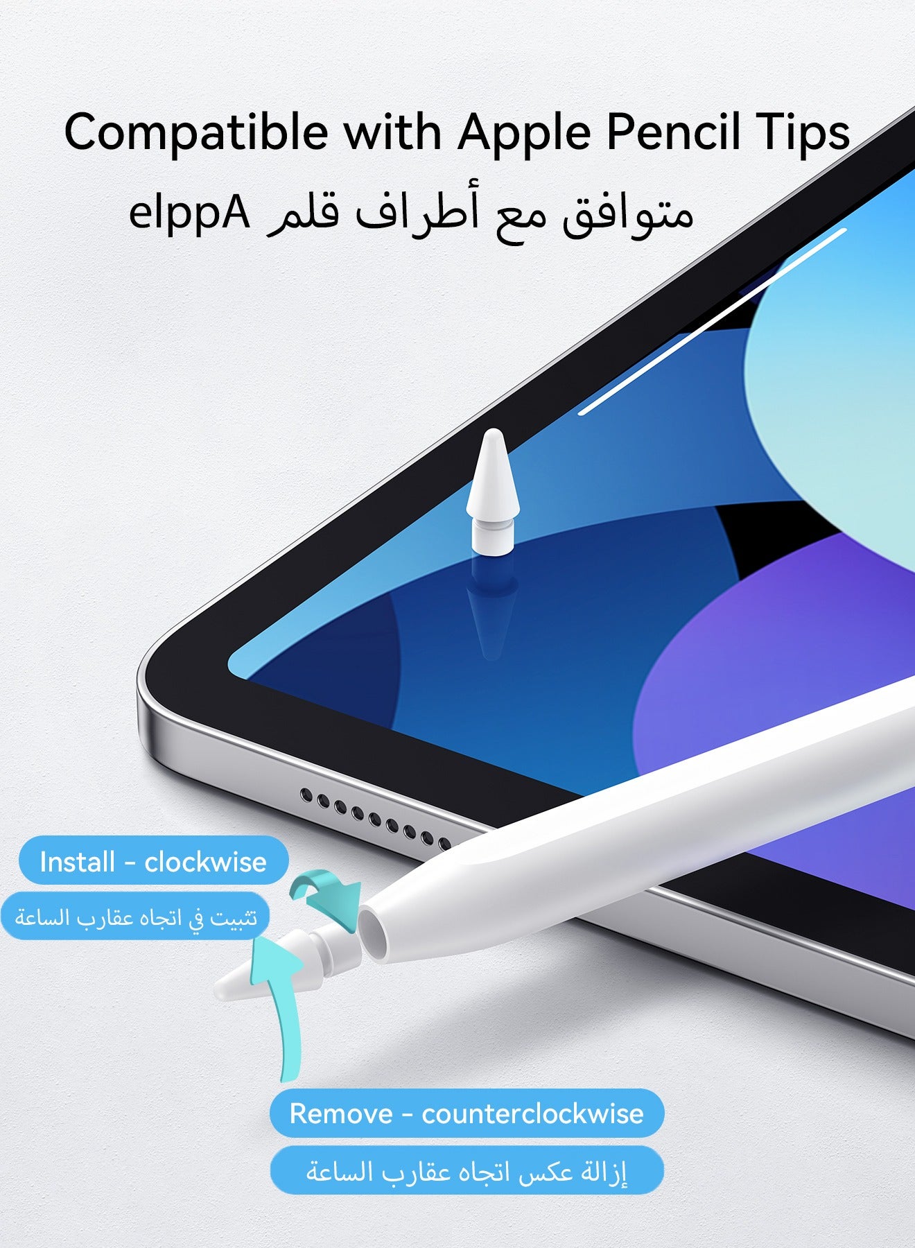 Active Digital Stylus Pen Pencil 2nd Generation iPad Pen,Featuring Zero Latency,Palm Rejection,Precise Touch Functionality,Anti-Jump Technology,and Tilt Sensitivity,For Apple iPad 2018 And Newer Versions White