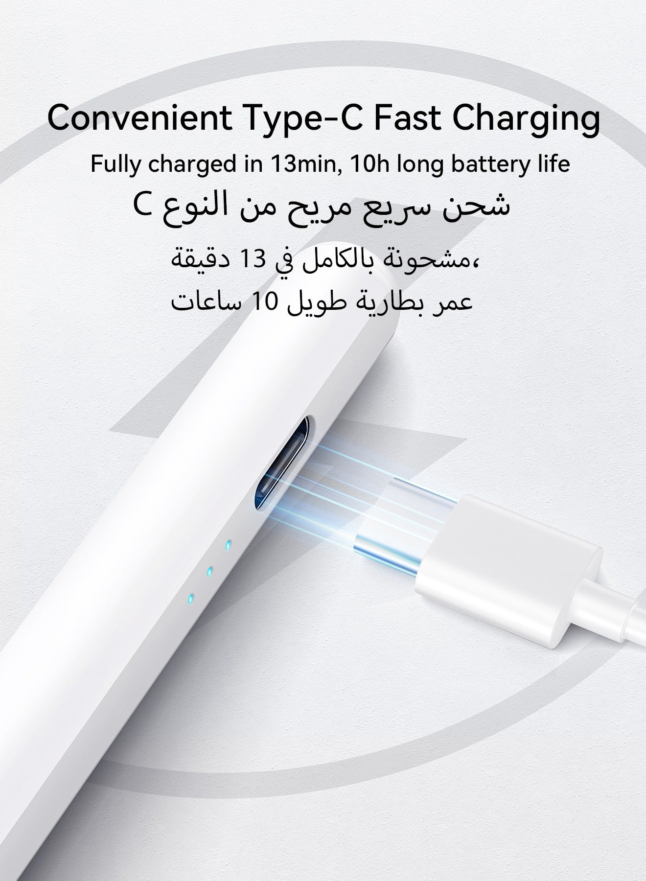 Active Digital Stylus Pen Pencil 2nd Generation iPad Pen,Featuring Zero Latency,Palm Rejection,Precise Touch Functionality,Anti-Jump Technology,and Tilt Sensitivity,For Apple iPad 2018 And Newer Versions White