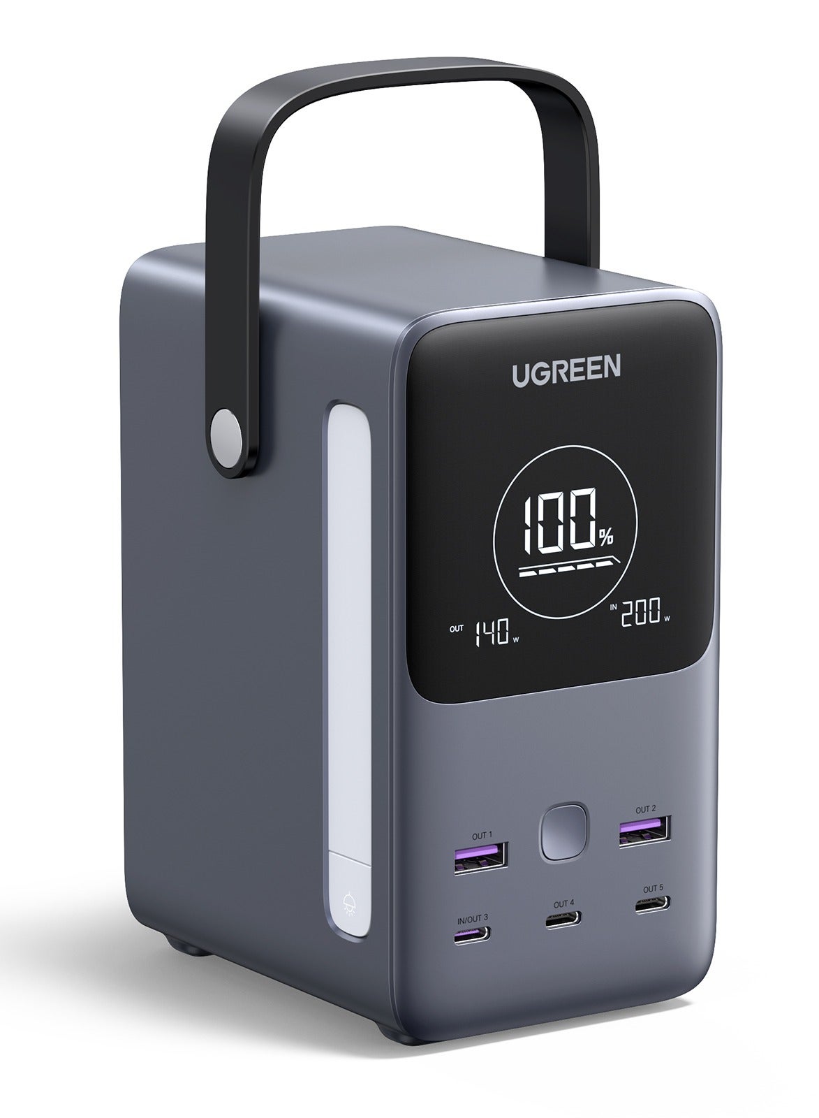 48000.0 mAh 48000mAh Power Bank Total 300W Output Portable Charger 3C2A Battery Pack Household Station With Realtime Display LED Screen With LED Light Compatible With Macbook Lenovo iPad iPhone 16 Galaxy S24 Grey