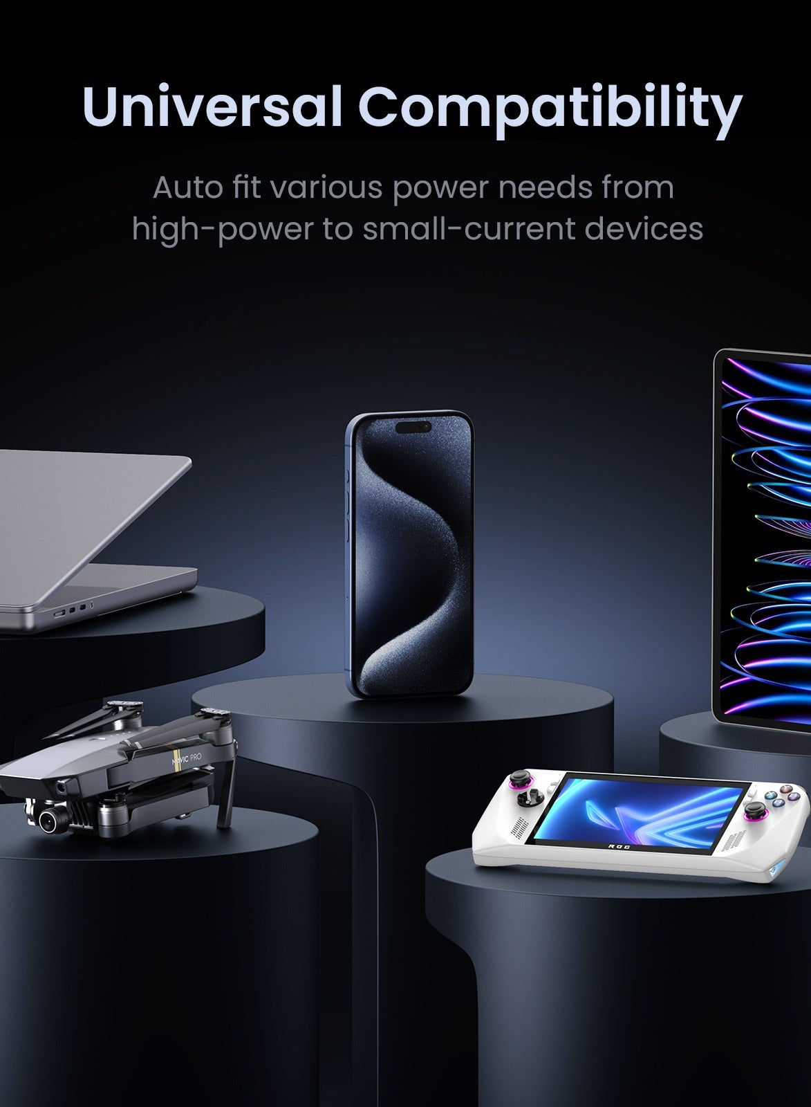 48000.0 mAh 48000mAh Power Bank Total 300W Output Portable Charger 3C2A Battery Pack Household Station With Realtime Display LED Screen With LED Light Compatible With Macbook Lenovo iPad iPhone 16 Galaxy S24 Grey