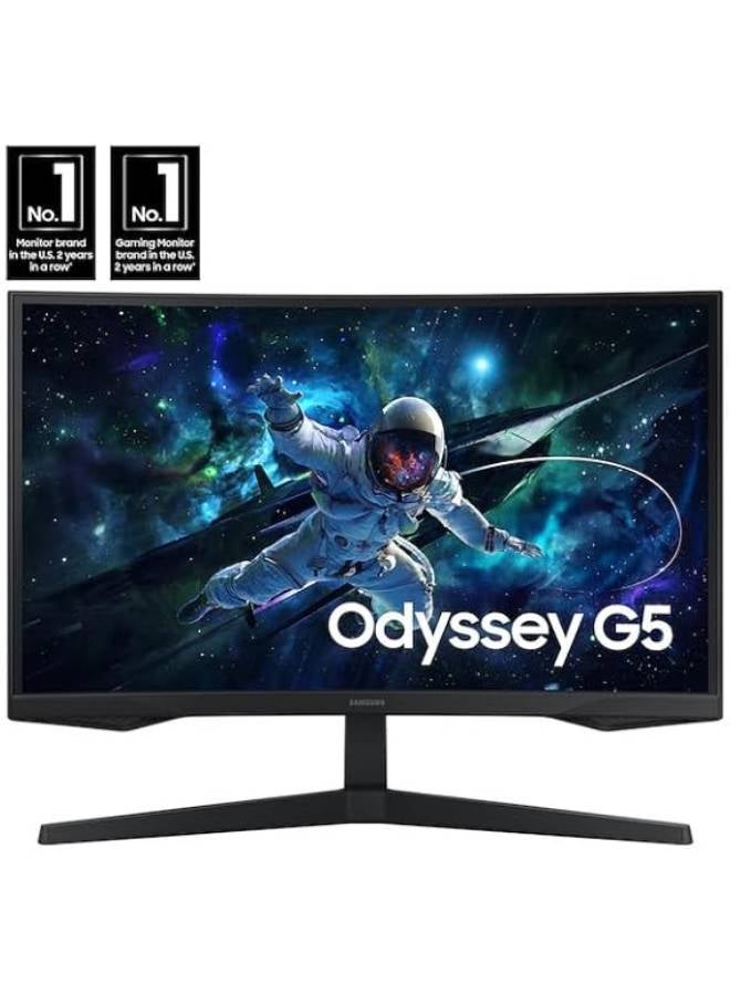 32" Curved Gaming Monitor 165Hz 2K QHD | Immersive VA Panel, HDR10, AMD FreeSync, High Contrast Gaming | Samsung Odyssey G5 | Black Black