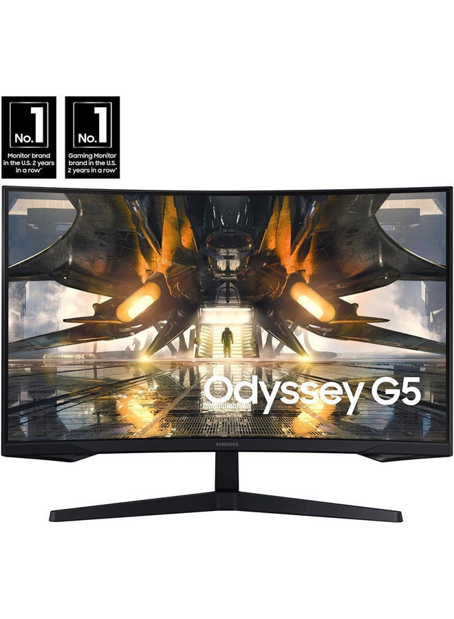 32" Curved Gaming Monitor 165Hz 2K QHD | Immersive VA Panel, HDR10, AMD FreeSync, High Contrast Gaming | Samsung Odyssey G5 | Black Black