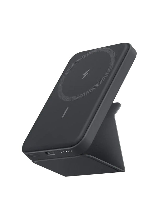5000 mAh Power Bank, 622 Magnetic Battery MagGo, Foldable Magnetic Wireless Portable Charger And USB-C For iPhone 15/15 Plus/15 Pro/15 Pro Max, iPhone 14/13 Series Black