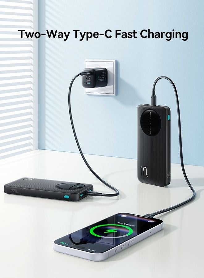 10000 mAh PBF12 PRO LED Fast Charging Power Bank 10000mAh – 22.5W Super Fast Portable Charger, Ultra Slim Lightweight Battery Pack, 3-Device Charging, USB-C PD Input Output, Low Current Mode for Earbuds & Smartwatches, Safe Charging for iPhone, Samsung Galaxy & Android - CE Certified Black