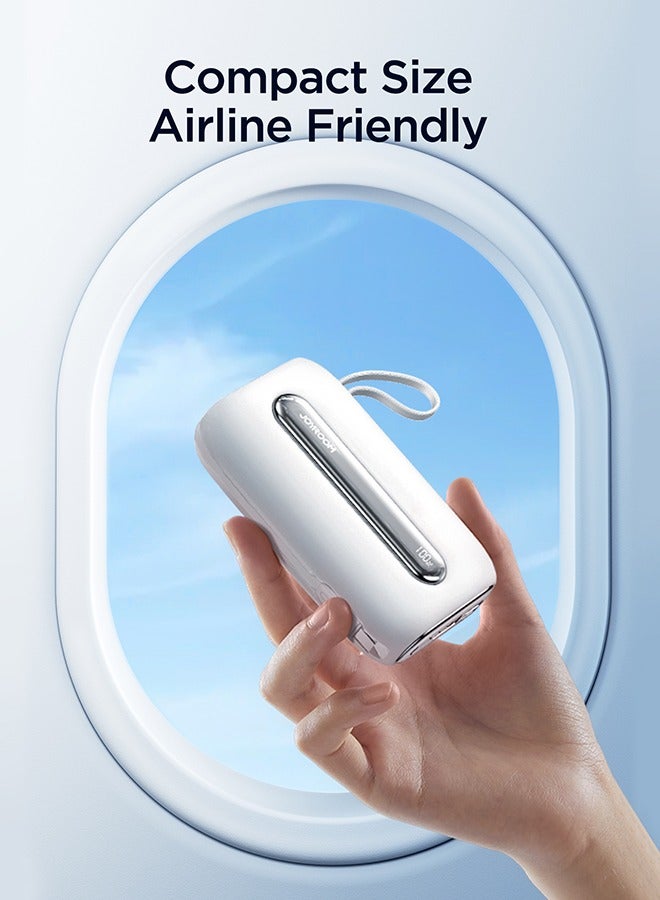 20000 mAh JR-L012 Plus 22.5W mini Power Bank 20000mAh with Dual Cables White