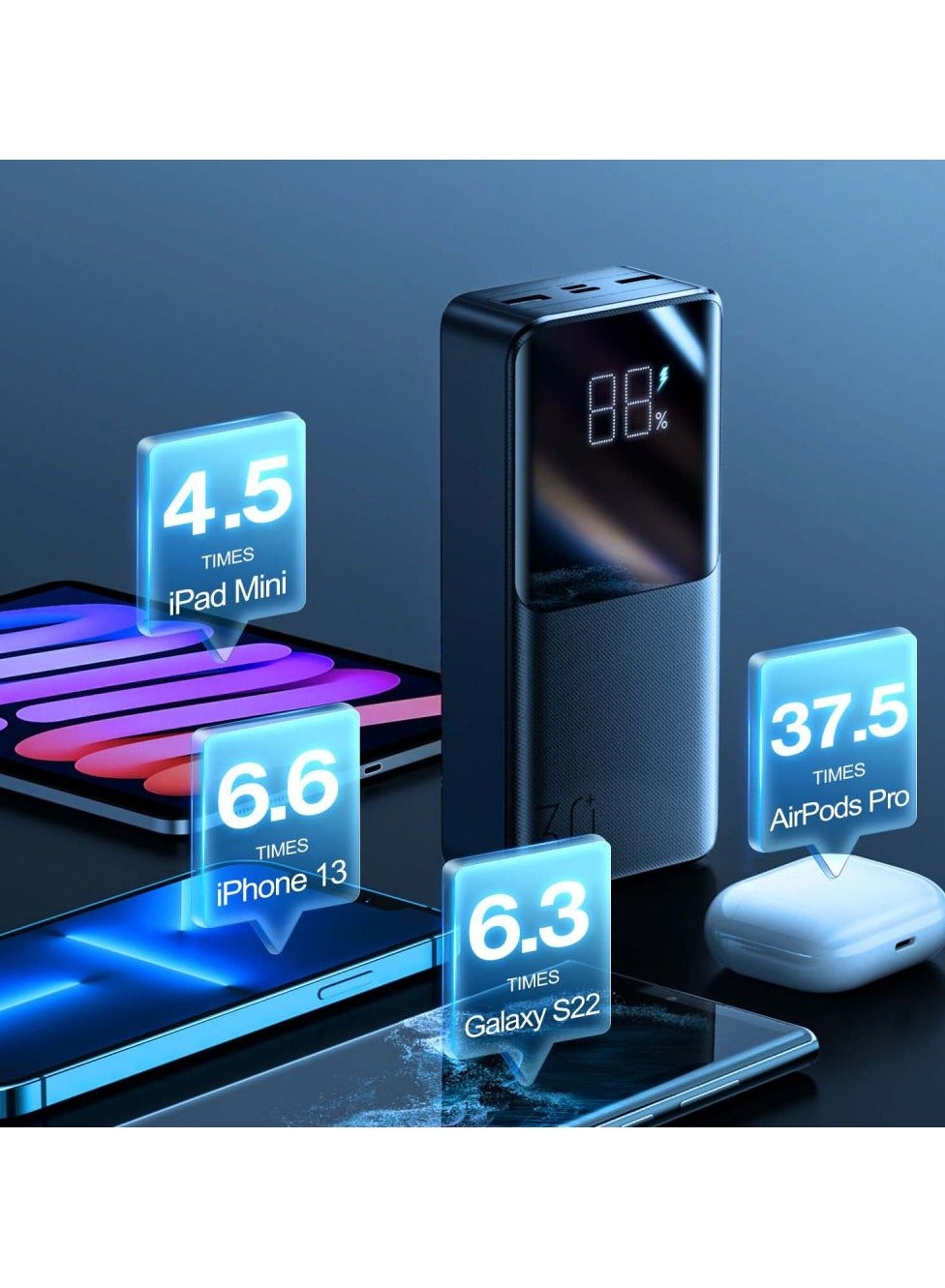 30000 mAh Powerbank joyroom JR-QP193 22.5W 30000mah Black Black