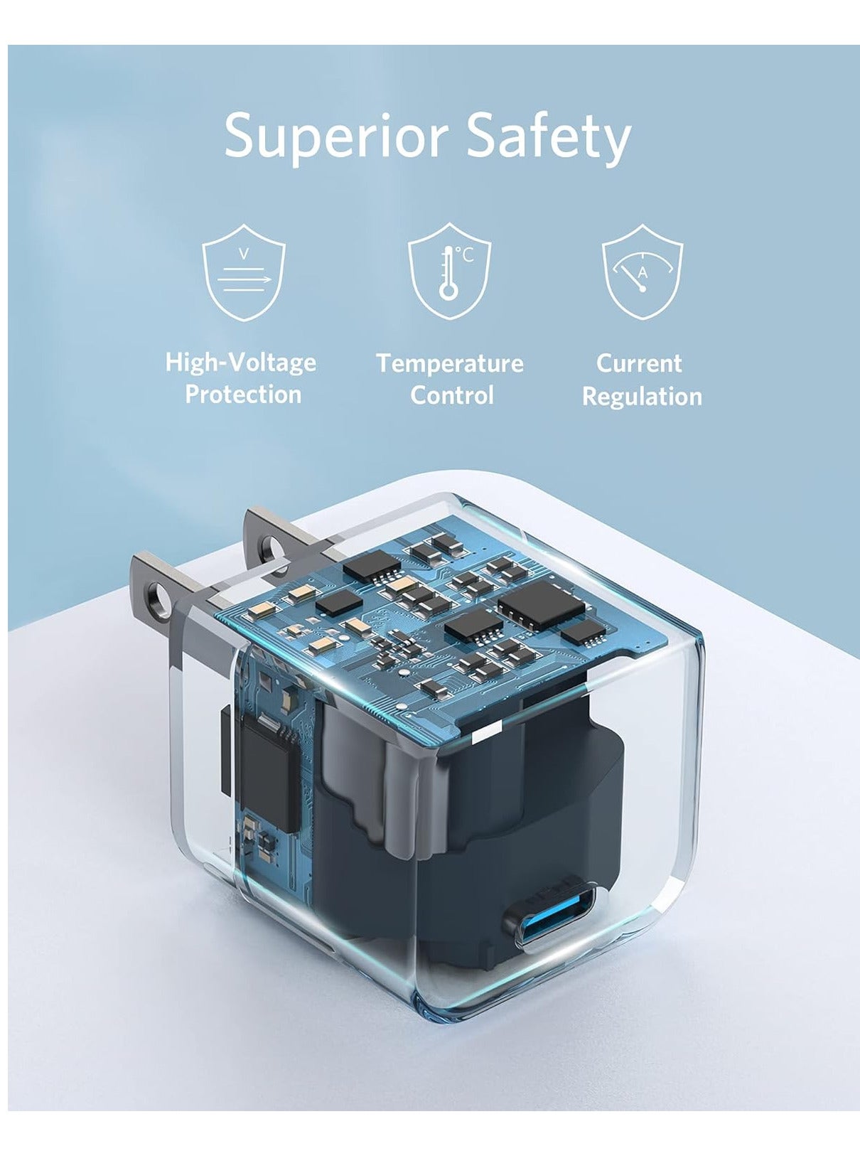USB C Charger, Anker Fast Charger with Foldable Plug, PowerPort III 20W Cube Charger for iPhone 14/14 Plus/14 Pro/14 Pro Max/13, Galaxy, iPad/iPad Mini and More (Cable Not Included)