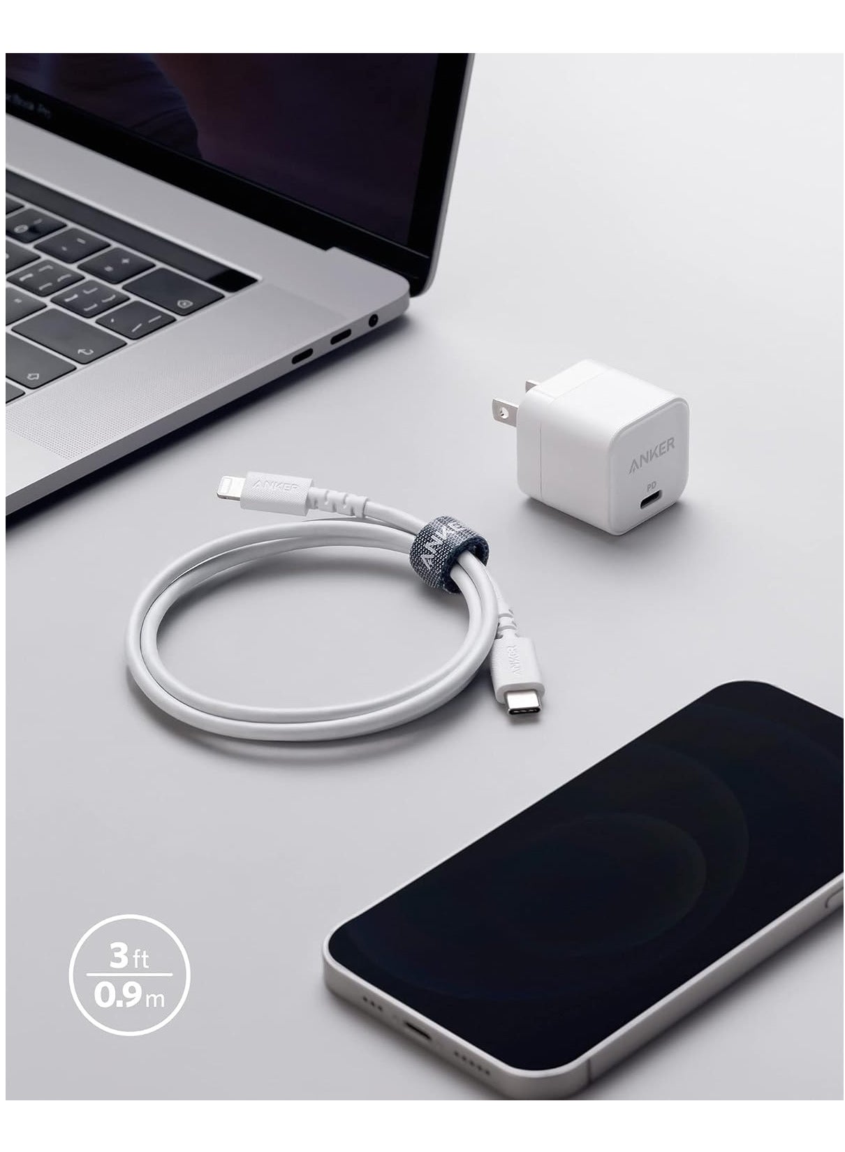 USB C Charger, Anker Fast Charger with Foldable Plug, PowerPort III 20W Cube Charger for iPhone 14/14 Plus/14 Pro/14 Pro Max/13, Galaxy, iPad/iPad Mini and More (Cable Not Included)