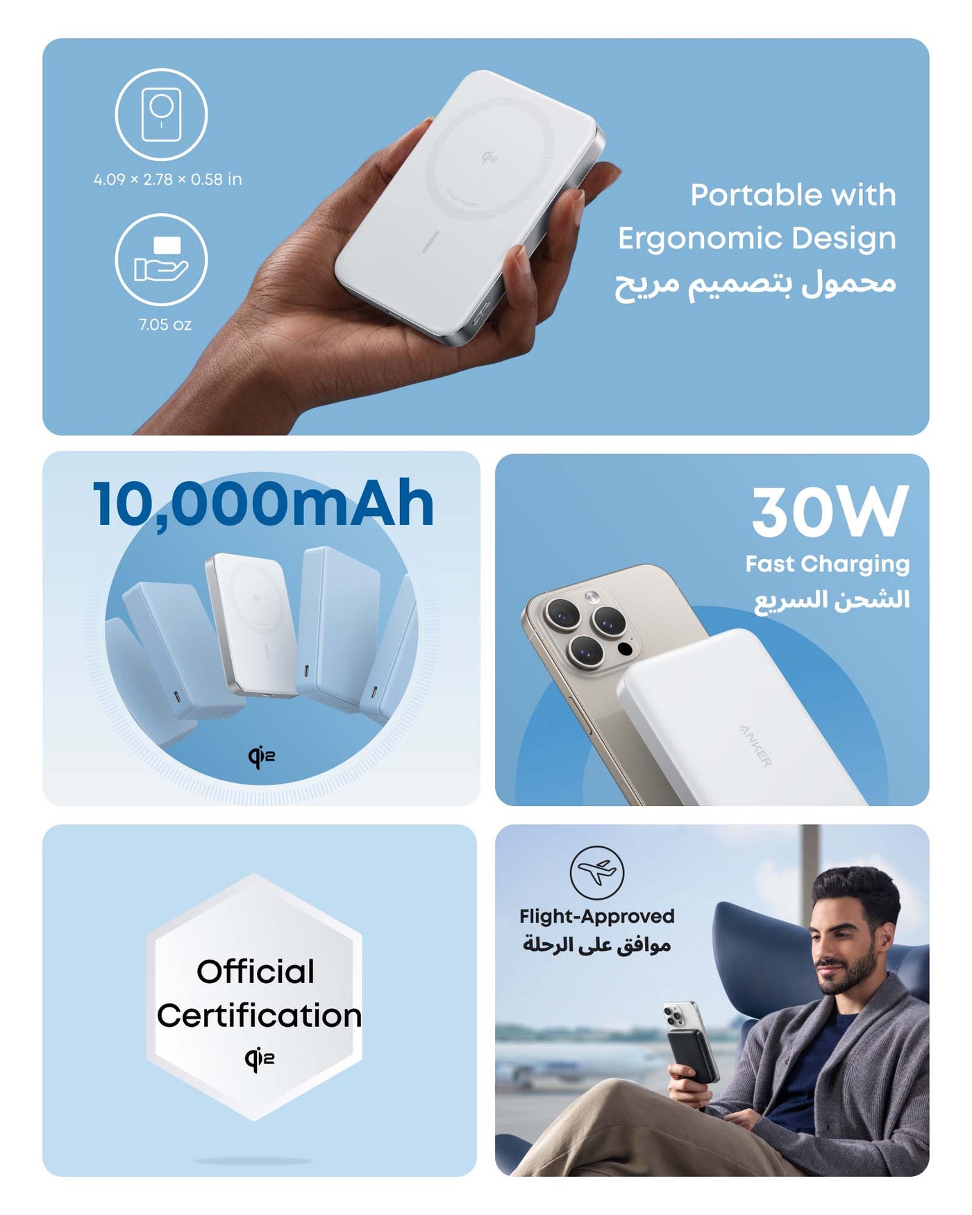 10000 mAh Anker MagGo Power Bank, Ultra Slim 10,000mAh Magnetic Battery Pack, Qi2 Certified, Portable, 15W Ultra Fast MagSafe Compatible Charger, Ergonomic Design, Only for iPhone 17/16/15/14/13/12 Series (White) White