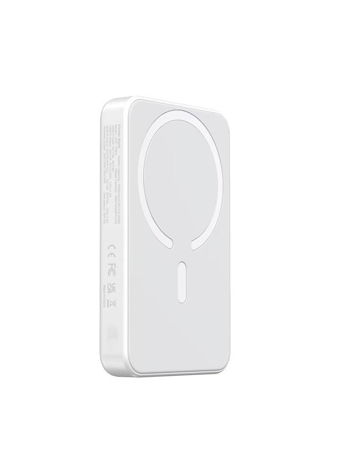 10000 mAh JR-W020 20W Mini Magnetic Wireless Power Bank - White