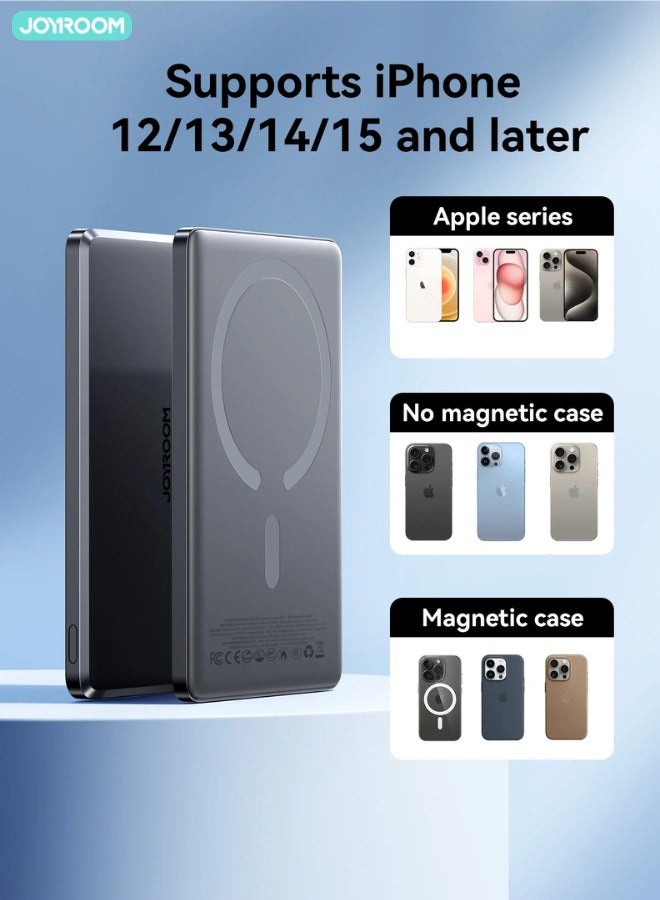 5000 mAh 5000Mah Ultra-Slim Magnetic Power Bank | 0.9Cm Thin – Feels Invisible, Won’T Block Camera | 20W Pd Wired + 15W Wireless, Type-C & Lightning Input, Smart Chip Space Grey