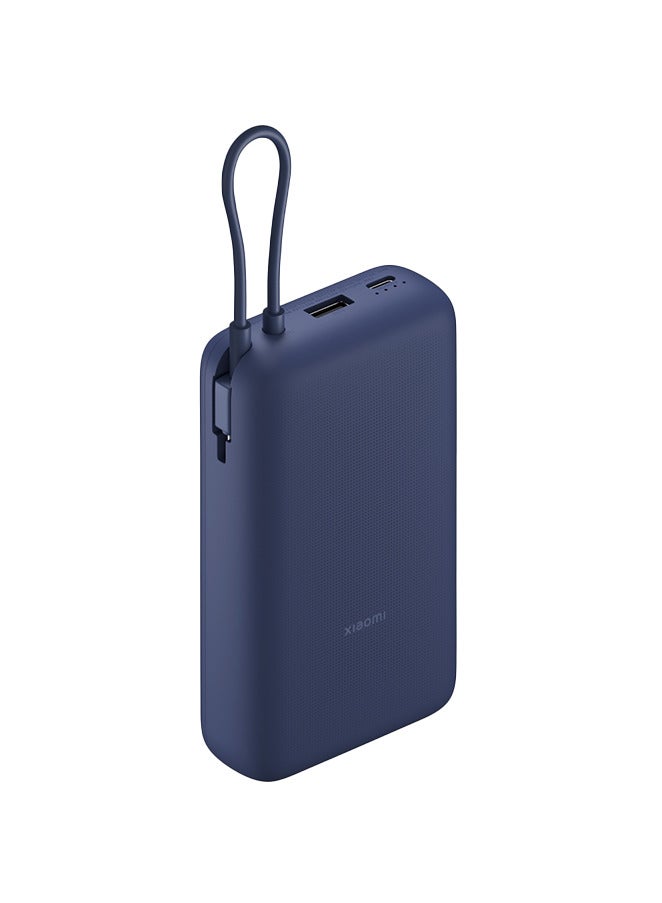 20000 mAh Power Bank USB and USB-C Port and USB-C Integrated Cable 33W BHR8975GL - Blue