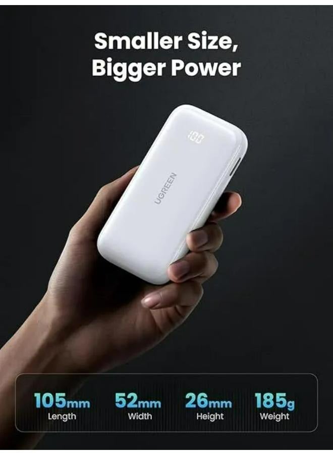 10000.0 mAh UGREEN 10000mAh Two-way Fast Charging Power Bank White 30W White