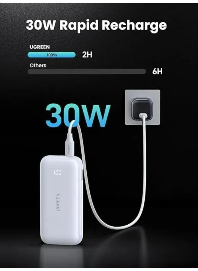 10000.0 mAh UGREEN 10000mAh Two-way Fast Charging Power Bank White 30W White