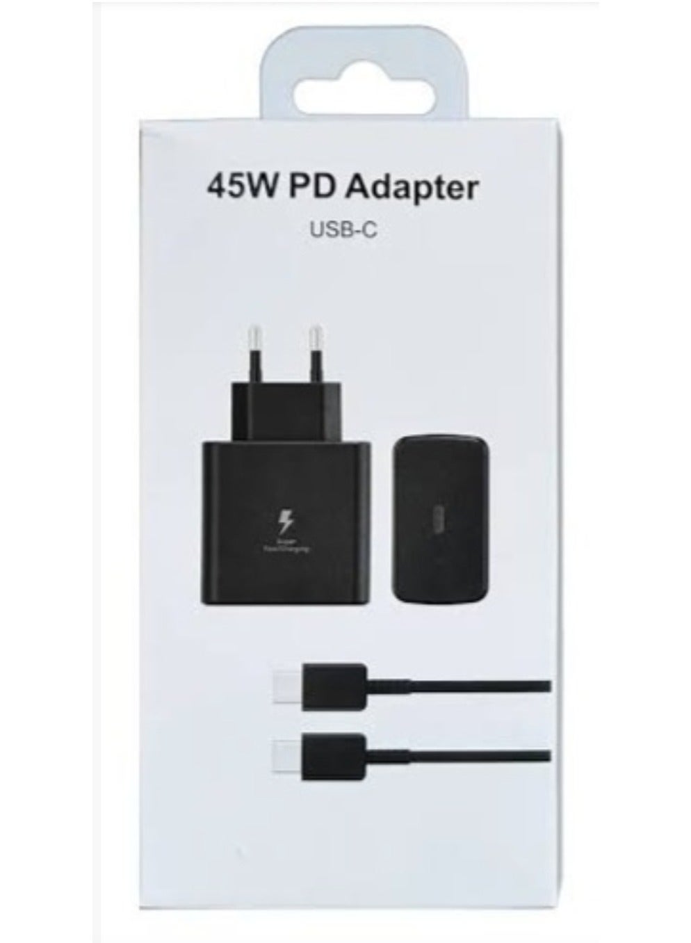 45W PD Super Fast Charger, with Type-C to C Cable Black