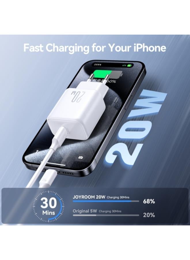JR-TCF20 PD20W USB-C / Type-C Port Charger, Plug: EU Plug - White