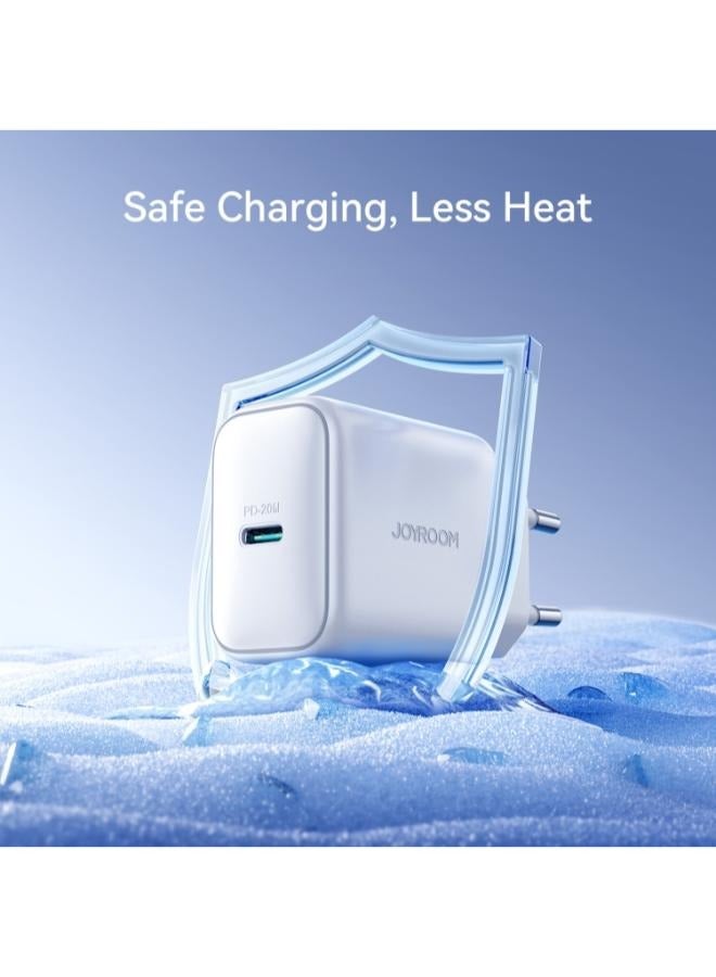 JR-TCF20 PD20W USB-C / Type-C Port Charger, Plug: EU Plug - White