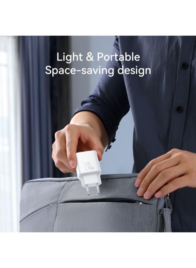 JR-TCF20 PD20W USB-C / Type-C Port Charger, Plug: EU Plug - White