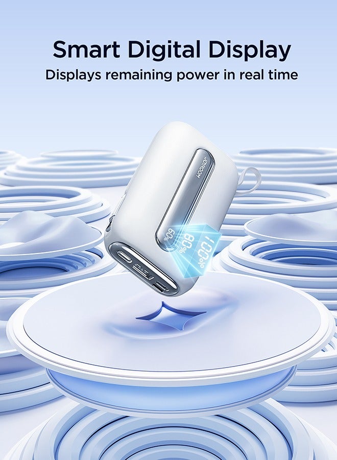 20000 mAh JOYROOM JR-L012 Plus 22.5W Ultra Fast Charging mini Power Bank 20000mAh with Dual Cables White White