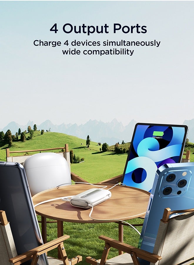 20000 mAh JOYROOM JR-L012 Plus 22.5W Ultra Fast Charging mini Power Bank 20000mAh with Dual Cables White White