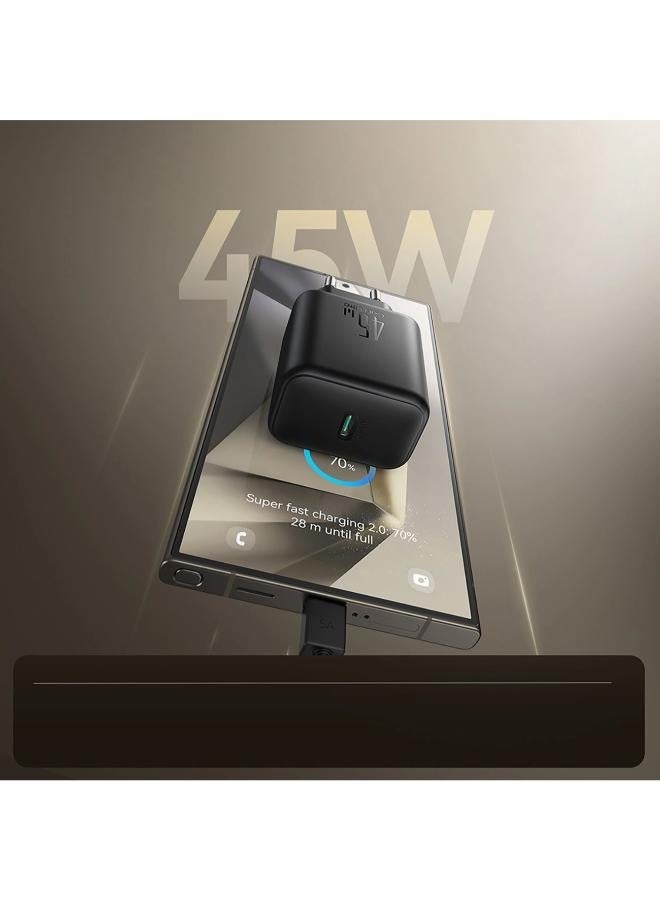 JR-TCG13 45W GaN Wall Charger for Samsung Ultra - Black