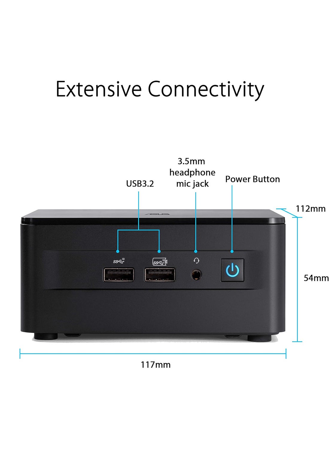NUC 12pro Mini PC, RNUC12WSHI700002I Intel Core i7-1260P Intel Iris Xe, 2x DDR4 SO-DIMM, M.2 22x80 NVMe SSD, no OS/EU Cord, Tall Kit | 90AR00E1-M000J0 Black