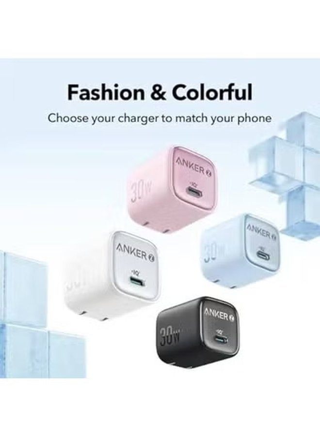 Zolo 30w -Nano III Fast Charger for iPhone 15-16 Series, PPS, PIQ 3.0, Foldable, 30W Black