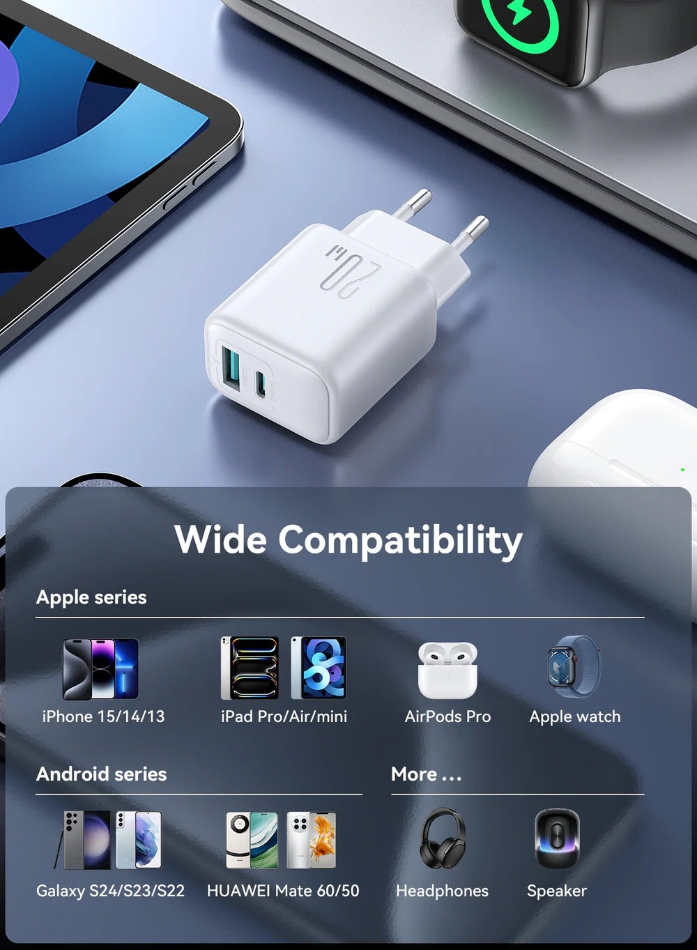 JOYROOM JR-TCF21 20W Dual-Port (A+C) Charger EU white