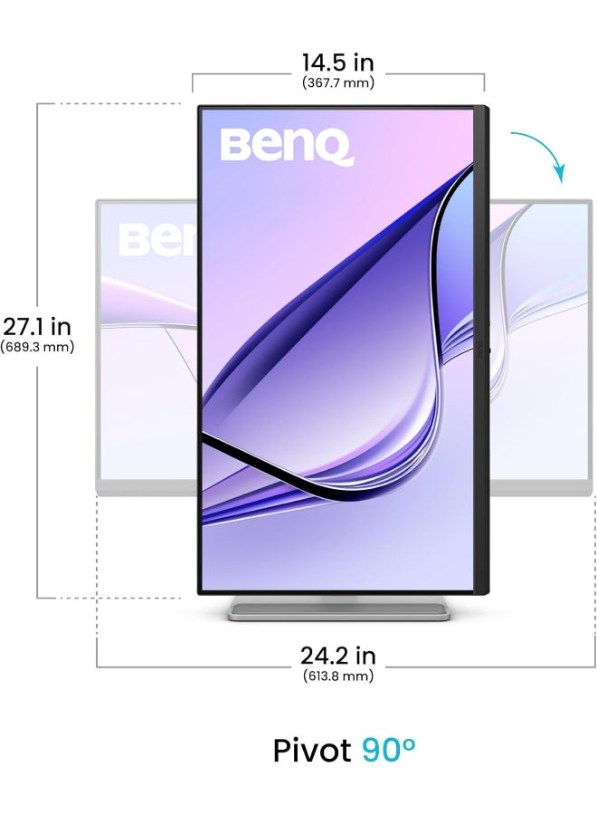 MA270U 27” Nano Matte 4K Monitor for MacBook Pro/Air/Neo, UHD 3840x2160 , Dual USB‑C 90W PD, Mac Color Match, USB Hub, Mac Brightness & Volume Control, Adjustable Stand Grey
