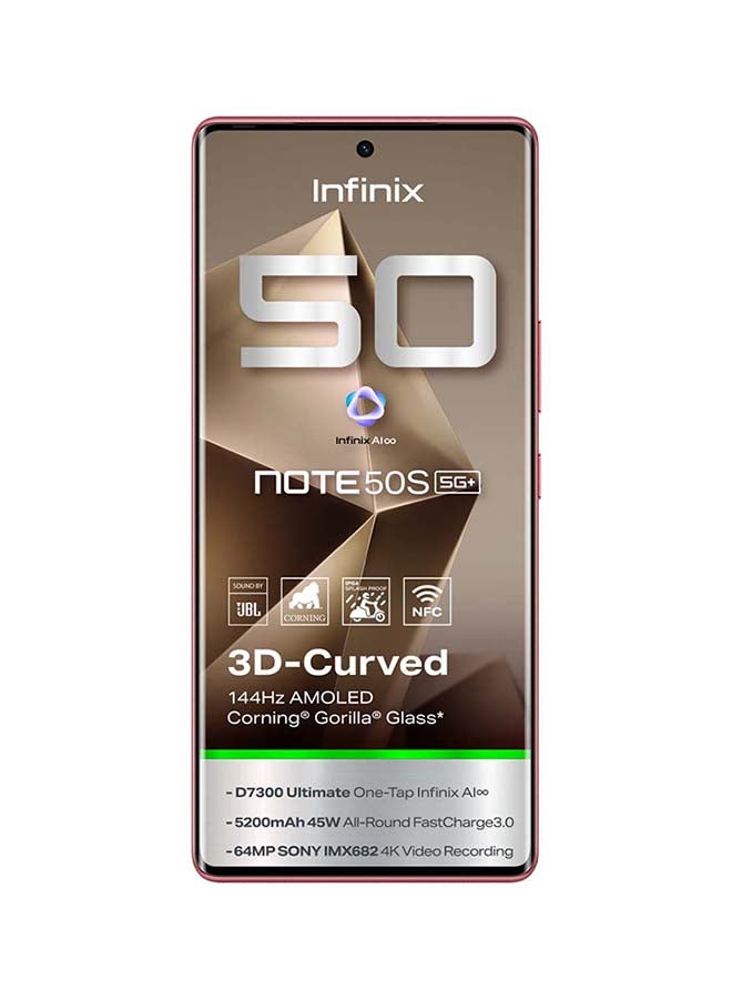 Note 50S Dual SIM Burgundy Red 16GB(8+8)RAM 256GB 5G - Middle East Version