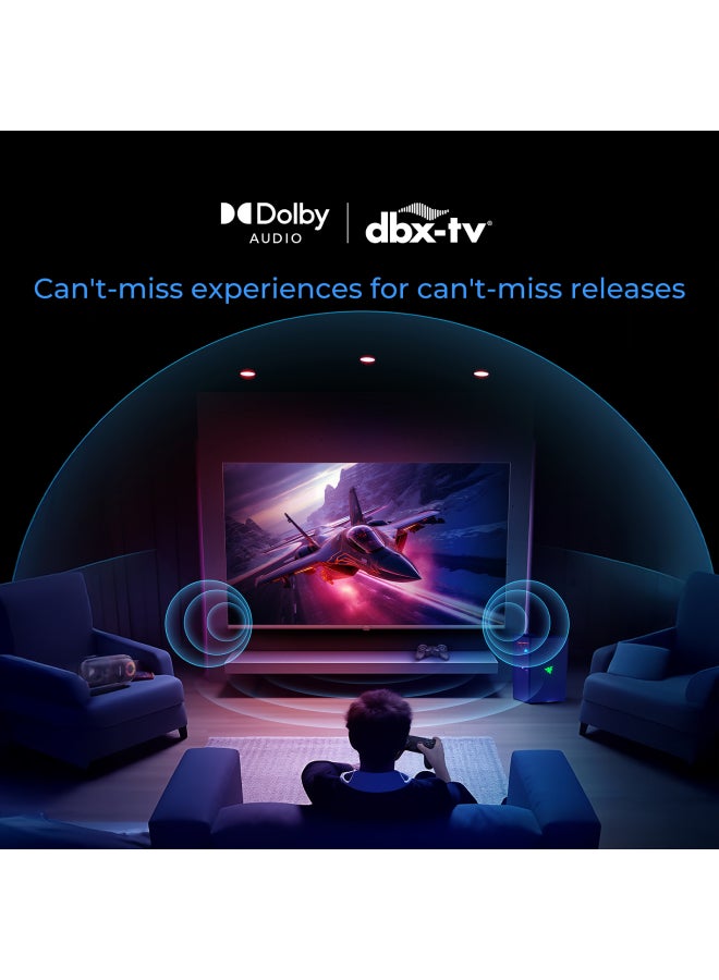 65 Inch 4K QLED Smart Google TV | Gaming@120 Hz | Dolby Vision & Atmos | MEMC/VRR/ALLM | 2+32GB RAM/ROM | Voice Control | HDR10 | Chromecast | HDMI 2.1 | Premium Bezel-Less Design - H65S80FUX Black S80FUX black