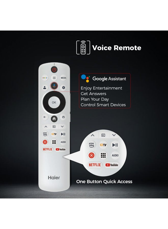 65 Inch 4K QLED Smart Google TV | Gaming@120 Hz | Dolby Vision & Atmos | MEMC/VRR/ALLM | 2+32GB RAM/ROM | Voice Control | HDR10 | Chromecast | HDMI 2.1 | Premium Bezel-Less Design - H65S80FUX Black S80FUX black