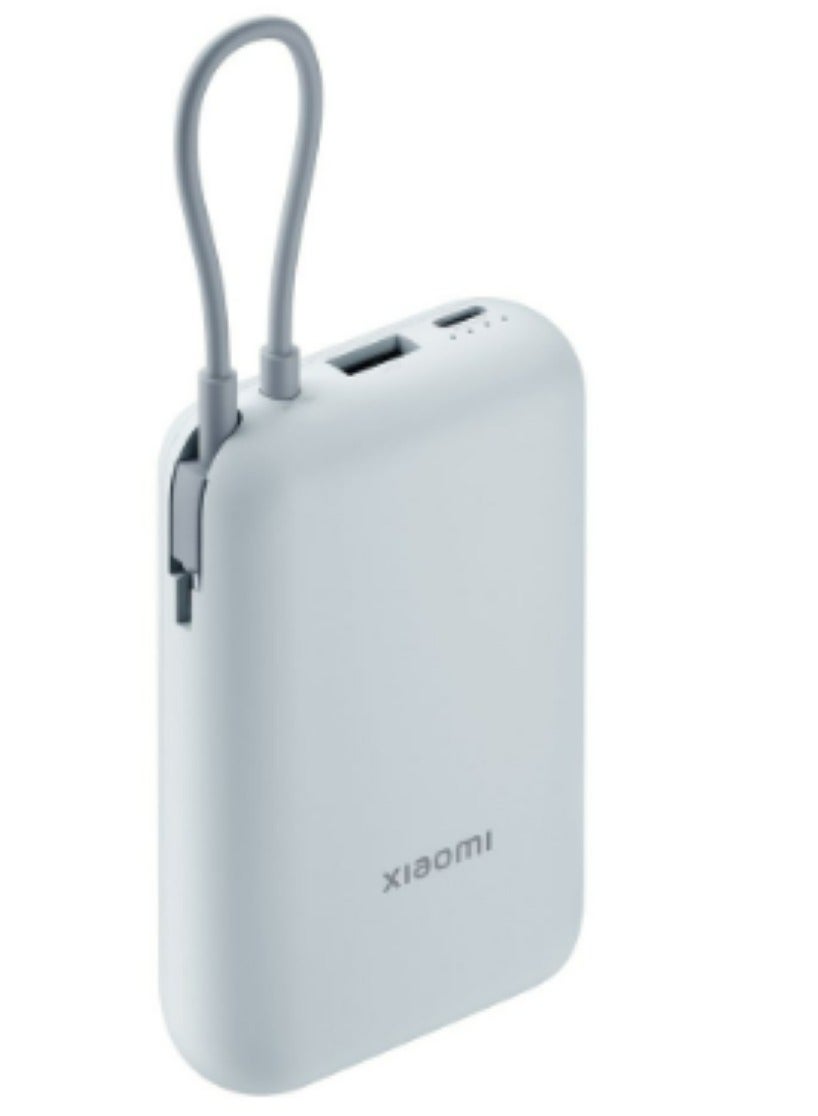 10000 mAh Power Bank 10000mAh (Integrated Cable) Ice Blue | 22.5W MAX Power | Type-C two-way fast charging | Nine layers of safety protection Ice Blue
