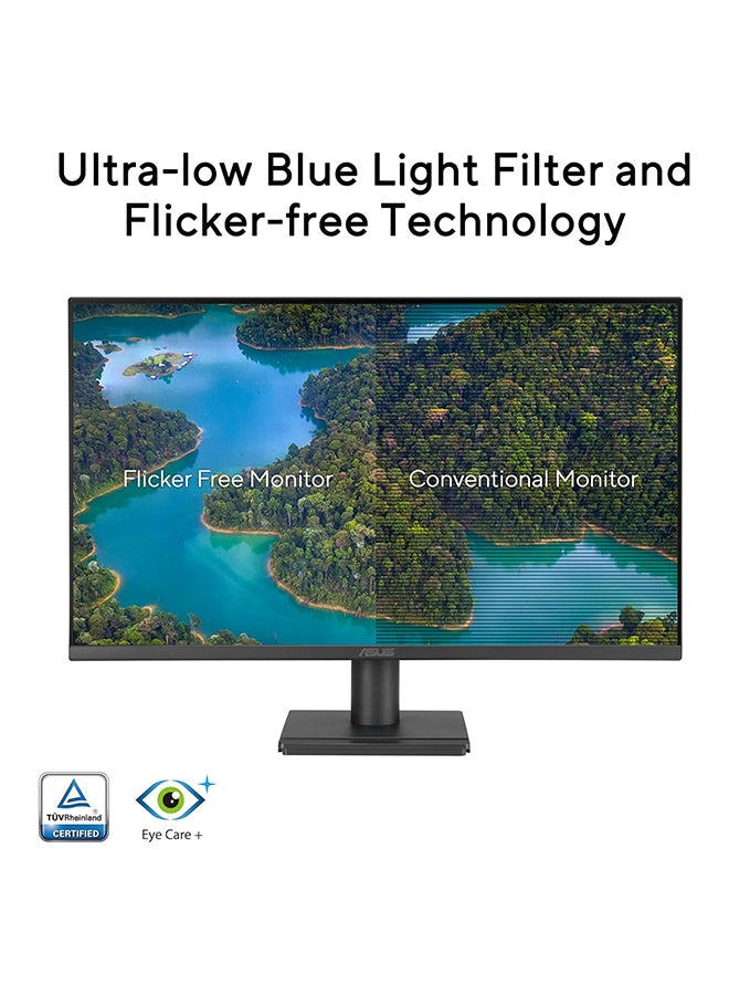 27 inch FHD 1920x1080 IPS Eye Care Monitor – 120Hz Refresh Rate, 1ms MPRT, 99% sRGB, Flicker-Free, Low Blue Light, HDMI & VGA, 300cd/m² Brightness, 1500:1 Contrast Ratio, VESA Mountable, TÜV Rheinland Certified, Tilt Adjustable, Built-in DisplayWidget, Eco-Friendly Design, VA279HG | 90LM04J1-B02371 Black Black